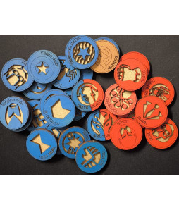 Wooden TOKENS (Heroes & Villains) (painted)
