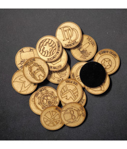 Wooden TOKENS (Heroes & Villains) (not painted)