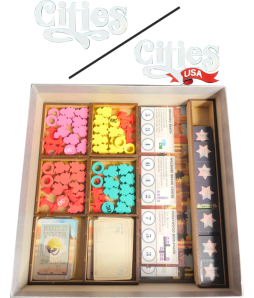 Box Insert for CITIES 2.0 (Base game / Base game + Expansión / USA Base game)
