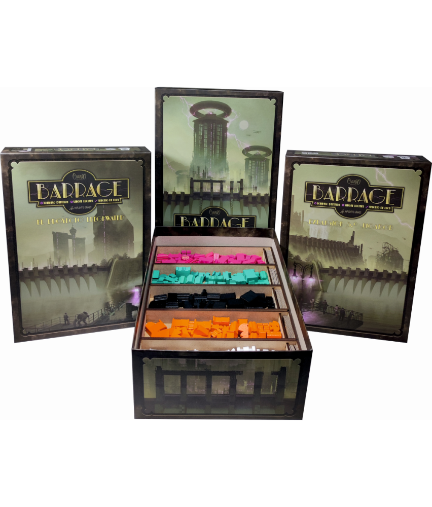 Box Insert for BARRAGE (Base game + The Leeghwater project expansion + 5-player expansion)
